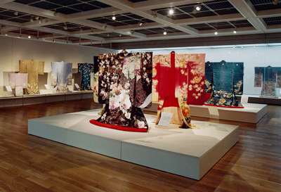 日本の着物の展示
