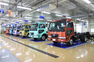 最新の設備を導入した自動車棟