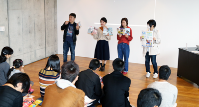 取材を行う「SUeets!」スタッフ 取材を行う「SUeets!」スタッフ