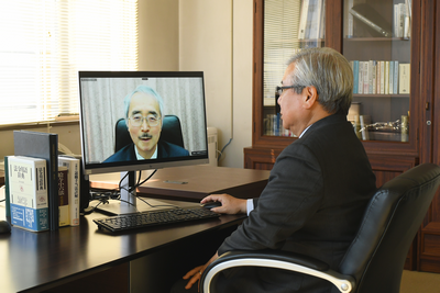 bilanc24特集記事「千葉商科大学原科幸彦学長対談守田常務」